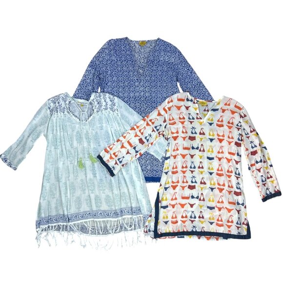 Roberta Roller Rabbit Swim Coverup Lot of 3 Women's Size XS Multicolor Fringe - Picture 1 of 10